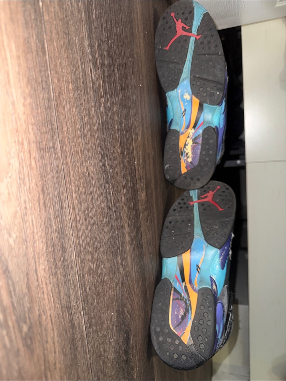 Jordan Black Mid-Top Sneakers with Multicolor Tongue Logo - Picture 7 of 7